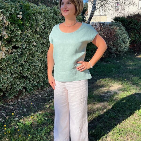 pantalon crème vu de face